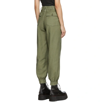 Shop R13 Green Utility Trousers In Olive