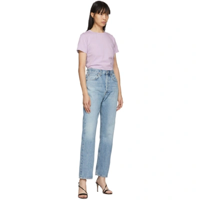 Shop Agolde Blue 90s Mid Rise Loose Fit Jeans In Affair