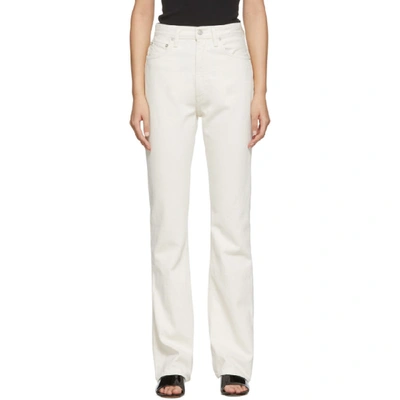 Shop Agolde White Vintage High Rise Flare Jeans In Paper