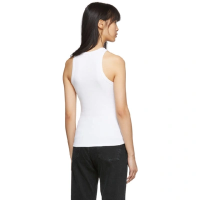 Shop Agolde White Rib High Neck Tank Top