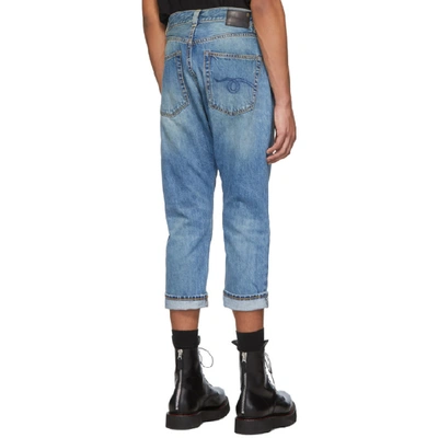 Shop R13 Blue Jonah Drop Jeans In Jasper