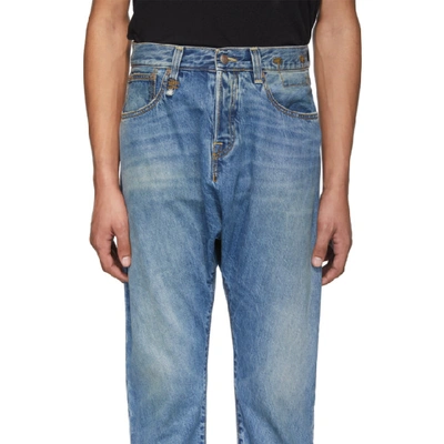 Shop R13 Blue Jonah Drop Jeans In Jasper