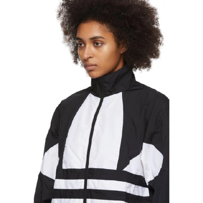 Shop Adidas Originals Black And White Large Logo Track Jacket In Black/white