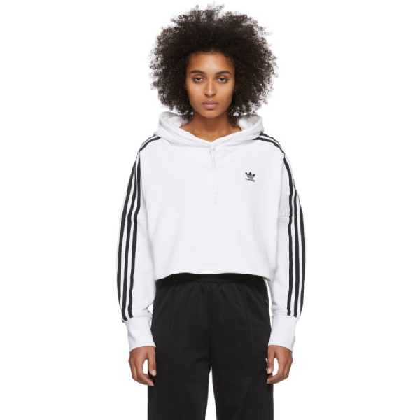 adidas white cropped hoodie