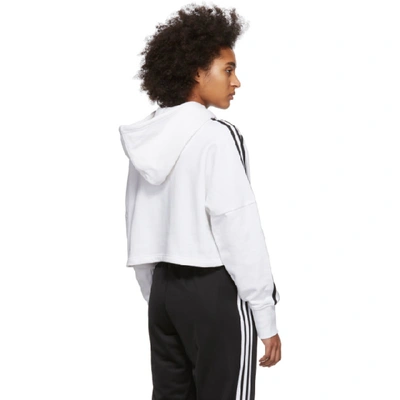 Shop Adidas Originals White Cropped Hoodie