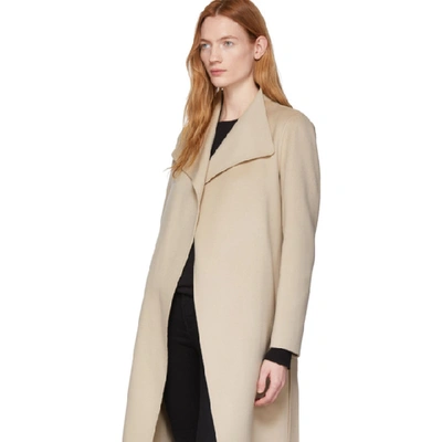 Shop Mackage Beige Wool Laila Coat In Sand