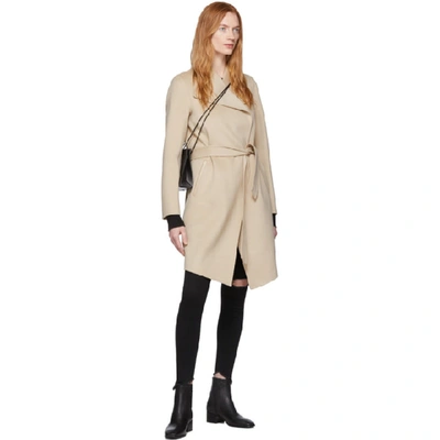 Shop Mackage Beige Wool Laila Coat In Sand