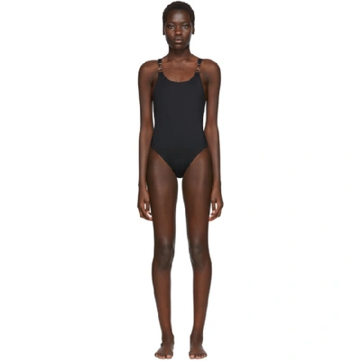 Shop Rudi Gernreich Black Hardware One-piece Swimsuit