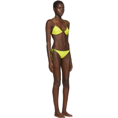 Shop Oseree Ssense Exclusive Green String Bikini In 70045 Lime
