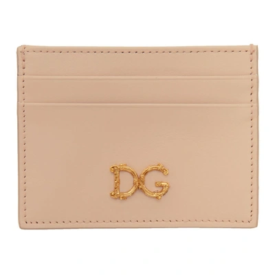 Shop Dolce & Gabbana Dolce And Gabbana Pink Dg Card Holder In 80412 Pink