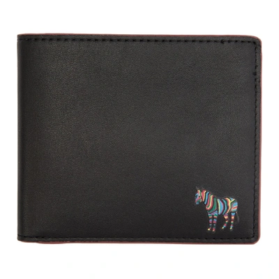 Shop Ps By Paul Smith Black And Purple Zebra Bifold Wallet In 79 Black