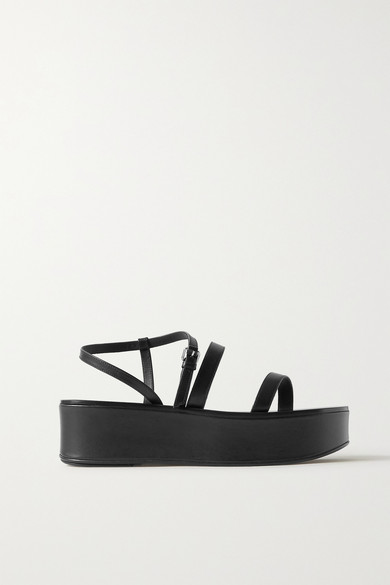 90s black wedge sandals
