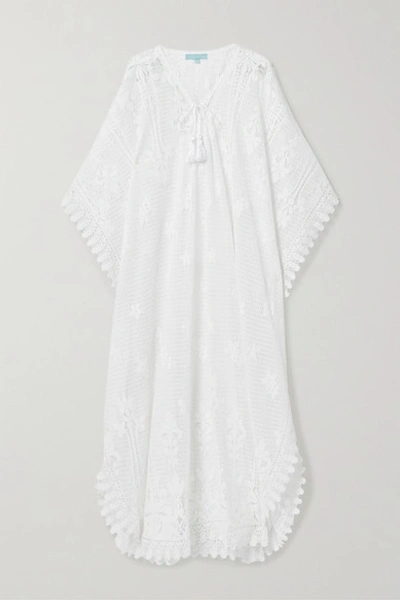 Shop Melissa Odabash Nicki Cotton-blend Lace Kaftan In White