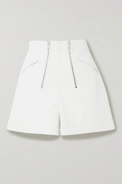 Shop Stella Mccartney Vegetarian Leather Shorts In White