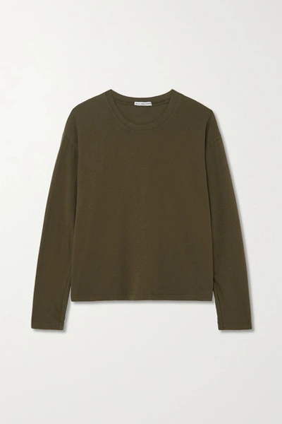 Shop James Perse Vintage Cotton-jersey T-shirt In Green
