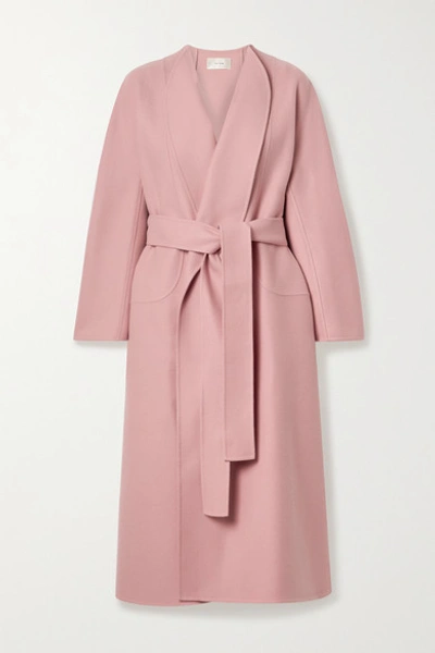 Shop The Row Celete Belted Cashmere Coat In Antique Rose