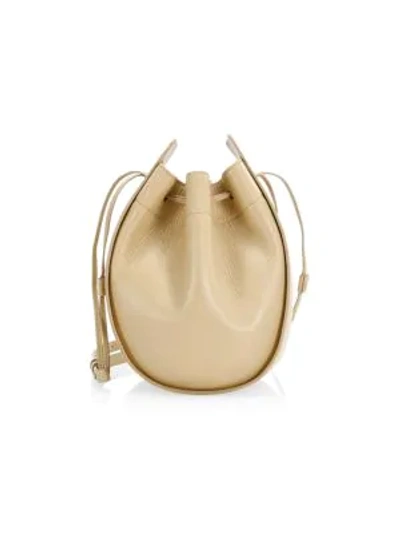 Shop The Row Women's Drawstring Leather Pouch In Cream Silk