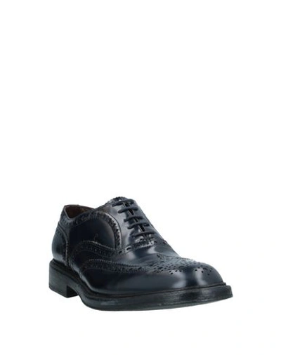 Green George Lace-up Shoes In Dark Blue