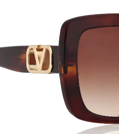 Shop Valentino Vlogo Acetate Sunglasses In Black