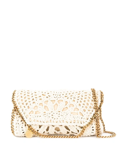 Shop Stella Mccartney Mini Falabella Crochet Bag In Neutrals