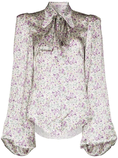 Shop The Vampire's Wife Liberty Floral Print Blouse In Purple