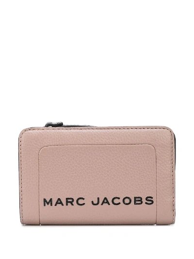 Shop Marc Jacobs The Textured Box Compact Wallet In Neutrals