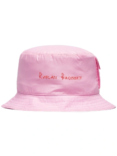Shop Ruslan Baginskiy Logo Embroidered Bucket Hat In Pink