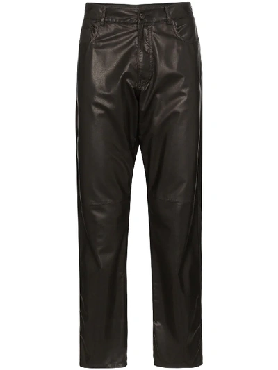 Shop Ajmone Seta Straight-leg Trousers In Black