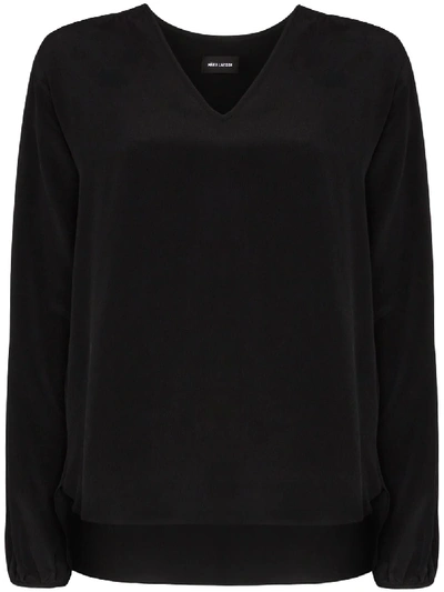 Shop Marta Larsson Farrah Bat-sleeve Blouse In Black