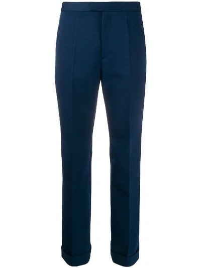 Shop Maison Margiela Cropped Tailored Trousers In Blue