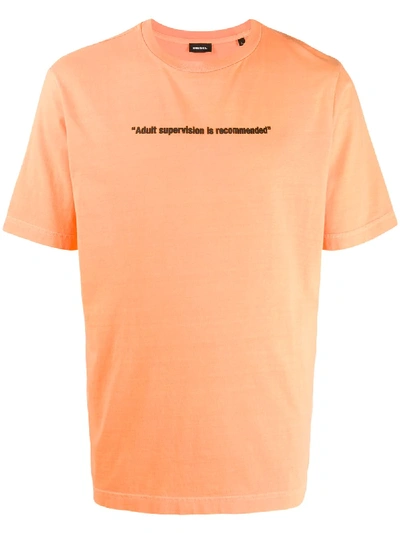 Shop Diesel Adult Supervision T-shirt In Orange