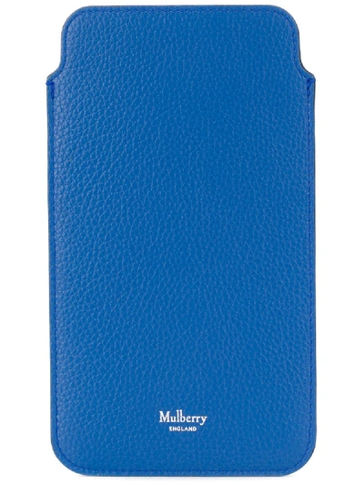 Shop Mulberry Grained-effect Iphone Plus Cover In Blue