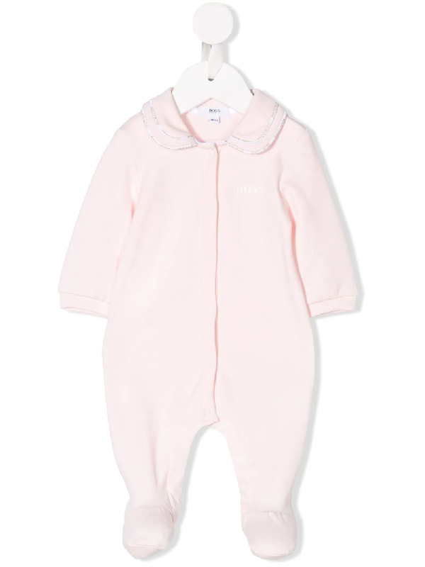 Hugo Boss Babies' Peter Pan Collar Pajamas In Pink | ModeSens