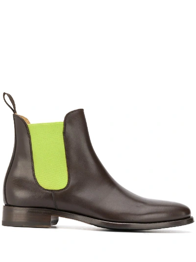 Shop Scarosso Giancarlo Slip-on Boots In Brown