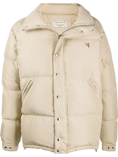 Maison Kitsuné Quilted Down Jacket In 大地色 | ModeSens
