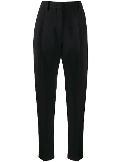 Shop N°21 High-waisted Tapered Trousers In Black