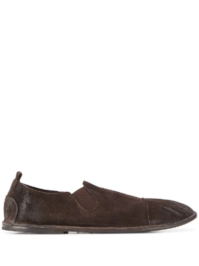 Shop Marsèll Distressed Loafers In Brown
