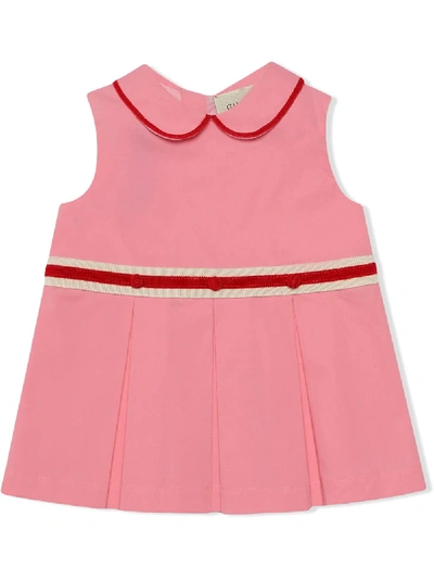 Shop Gucci Pleated Short Dress In Pink