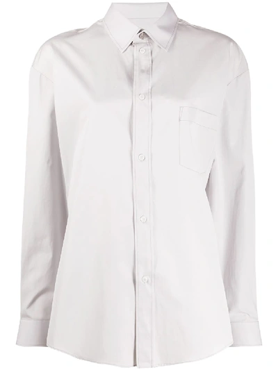 Shop Maison Margiela Fitted Classic Shirt In Grey