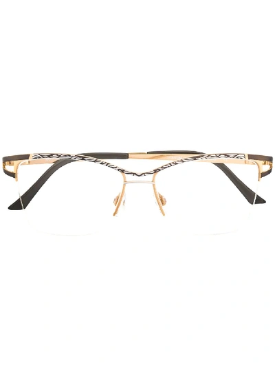 Shop Cazal 1243 Rectangular-frame Glasses In Black