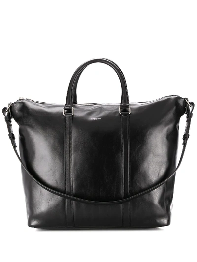 Shop Saint Laurent Logo Tote Bag In Black