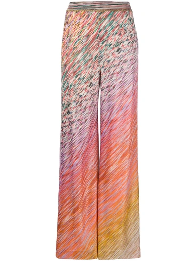Shop Missoni Color-twister Wide Trousers In Pink