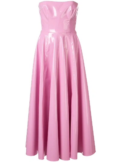 Shop Alex Perry Powell Vinyl-effect Dress In Pink