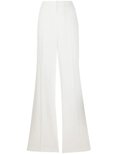 Shop Alice And Olivia High-waist Flared Trousers In White