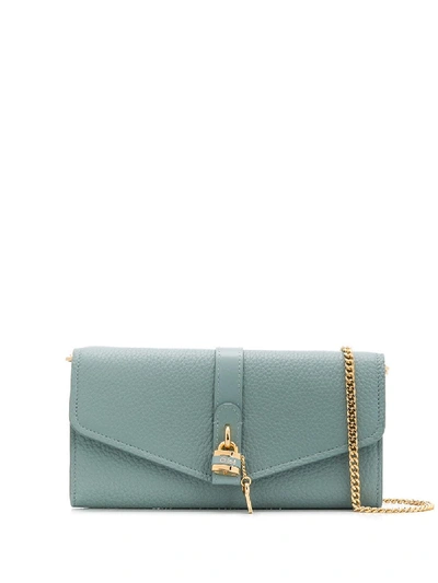Shop Chloé Aby Wallet On Chain In Blue