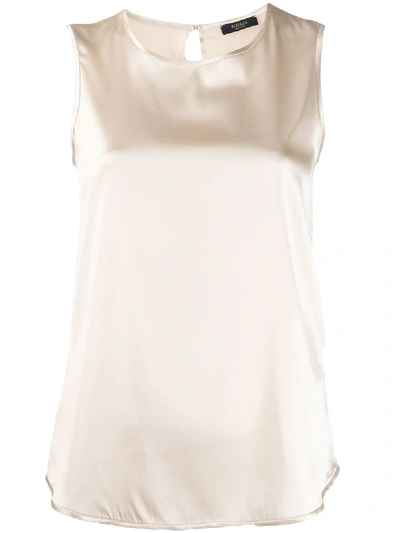 Peserico Sleeveless Silk Blouse In Neutrals