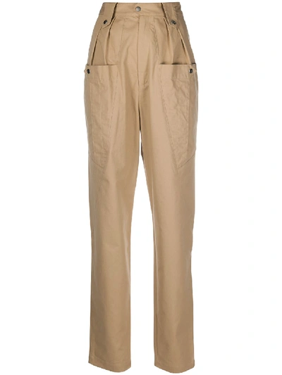 Shop Isabel Marant High-waisted Trousers In Neutrals