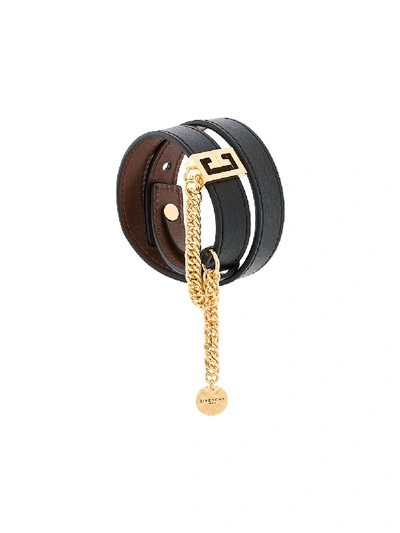 Shop Givenchy Double G Bracelet In Black