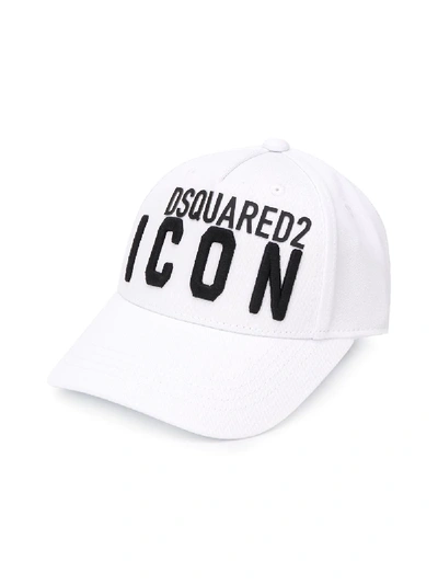Shop Dsquared2 Icon Embroidered Cap In White