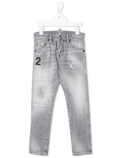 Shop Dsquared2 2 Patch Jeans In Grey